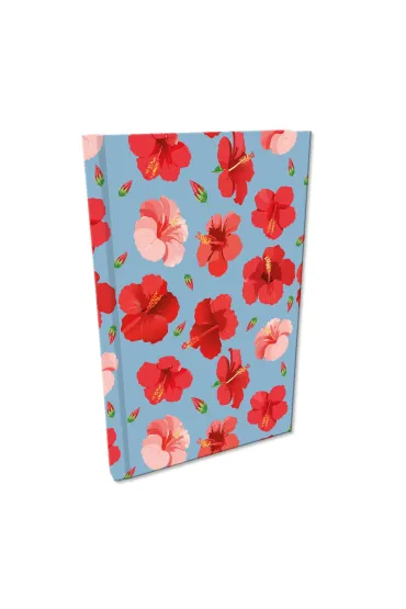 EV-Corp Notes A5 Soft Touch Hibiskusy w jeansie kratka