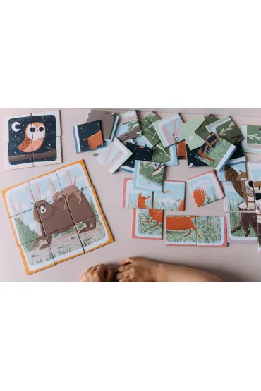 Puzzle Wspomagajki 1,2,3! Uk�adam Zwierz�ta w lesie Smart Kids Media