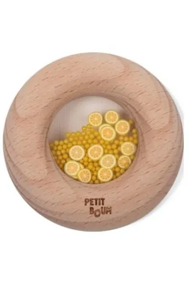 Grzechotka drewniana sensoryczna cytryna Petit Boum