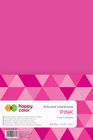 Happy Color Arkusze piankowe A4, r�owe, 5 arkuszy 5 szt.