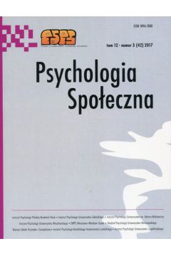 Psychologia Spoeczna Tom 12 Nr 3 (42 )2017