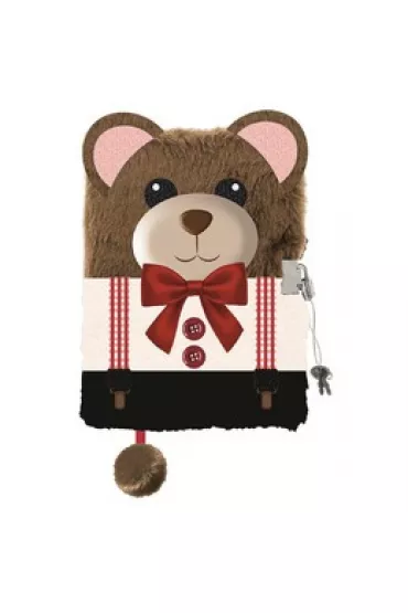 Pami�tnik A5 w�ochacz z k��dk� 3D My Little Friend Teddy Bear 96 kartek