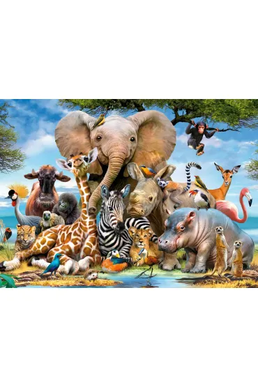 Puzzle 300 el. XXL Afryka�skie zwierzaki Ravensburger