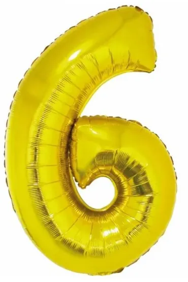 Godan Balon foliowy cyfra 6 z�ota Smart 76cm
