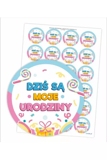 LearnHow Naklejki urodzinowe - Dzi s moje urodziny 24 szt.