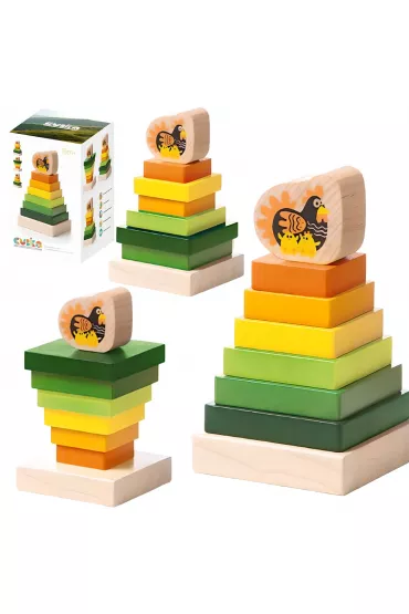 Sorter drewniany piramida Cubika