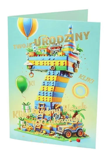 Nero KARNET URODZINY 7 B6 Z KOP NER A-043 FOL