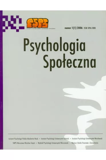Psychologia spo�eczna Tom 12 numer 1 (40) 2017