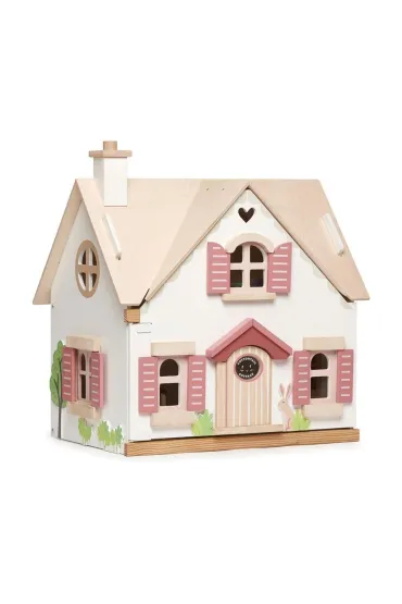 Domek dla lalek dwupi�trowy z wyposa�eniem drewno Tender Leaf Toys
