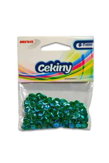 Cekiny t�czowe T 100 ciemno zielony 8mm, 10g