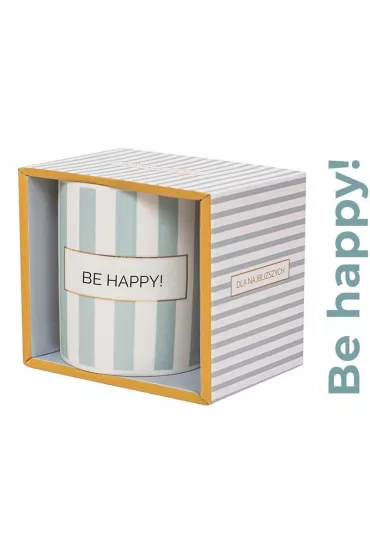 Be-Happy Gifts Kubek prezentowy z napisem Be happy!
