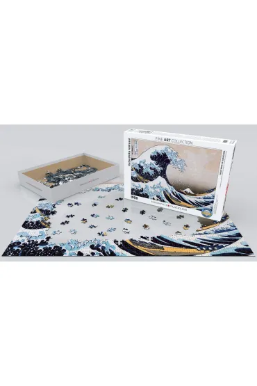 Puzzle 1000 el. Wielka fala, Katsushika Hokusain Eurographics