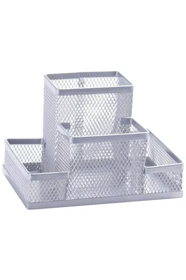 Przybornik na biurko Q-Connect 4 przegrody metalowy