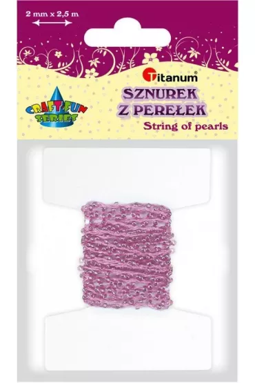 Titanum Pere�ki na sznurku r�owy 2,5mmx2 m