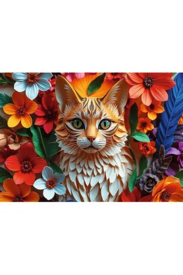 Puzzle z efektem 3D 1000 el. Paper Art: Kot Trefl