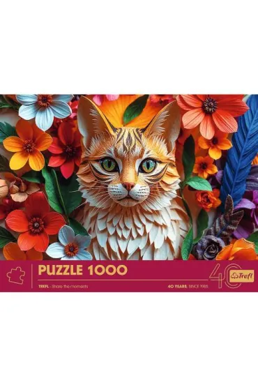 Puzzle z efektem 3D 1000 el. Paper Art: Kot Trefl