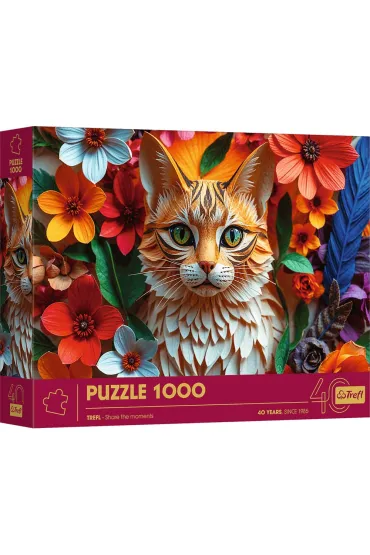 Puzzle z efektem 3D 1000 el. Paper Art: Kot Trefl