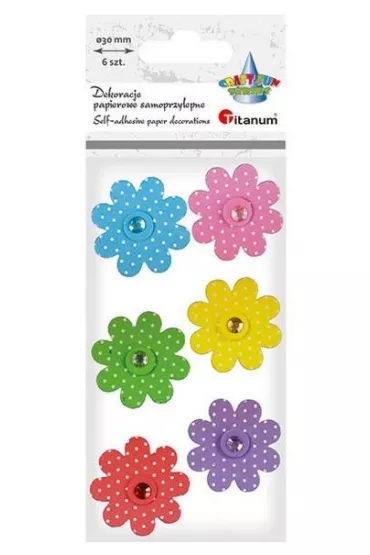 Titanum Dekoracje samoprzylepne 3D kwiaty mix 7 szt.