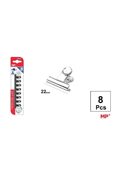 Mp Main Paper Klipsy biurowe metalowe srebrne 22mm