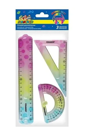 Titanum Zestaw geometryczny elastyczny w t�czowych barwach 3 elementy FLAMINGO