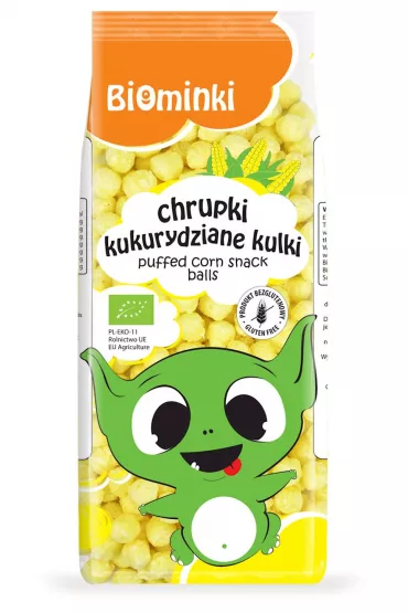 Biominki Chrupki kukurydziane kulki bezglutenowe 60 g Bio