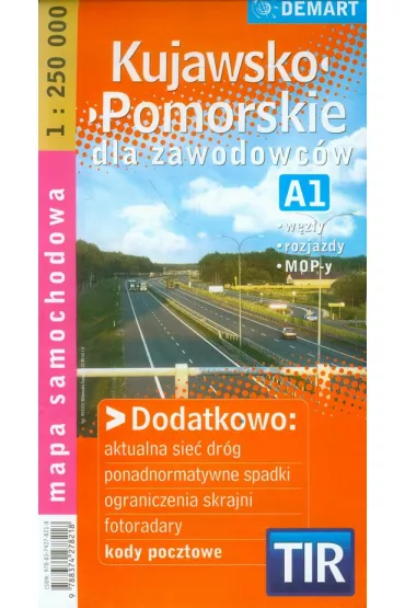 Kujawsko-Pomorskie dla zawodowc�w TIR mapa samochodowa 1:250 000