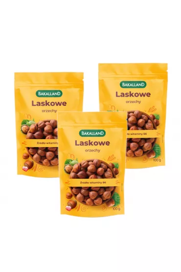 Bakalland Orzechy laskowe Zestaw 3 x 100 g
