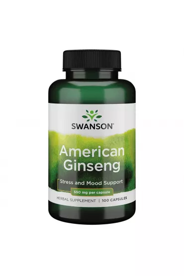 Swanson American Ginseng - �e�-sze� Ameryka�ski 550 mg suplement diety 100 kaps.
