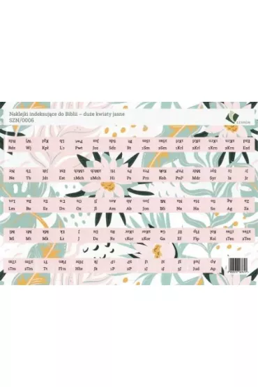 Naklejki indeksuj�ce do Biblii - du�e kwiaty jasne