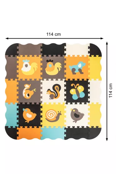 Mata edukacyjna piankowa puzzle zwierz�tka kolorowa 114 x 114 cm folia