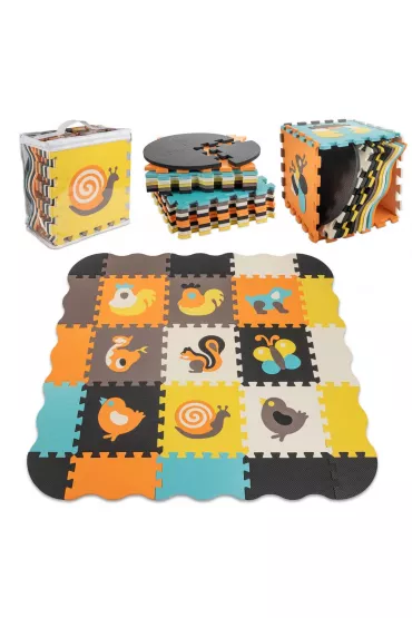 Mata edukacyjna piankowa puzzle zwierz�tka kolorowa 114 x 114 cm folia