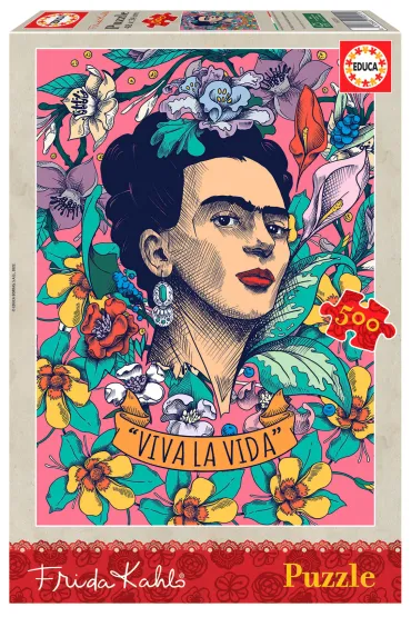 Puzzle 500 el. Viva La Vida, Frida Kahlo Educa