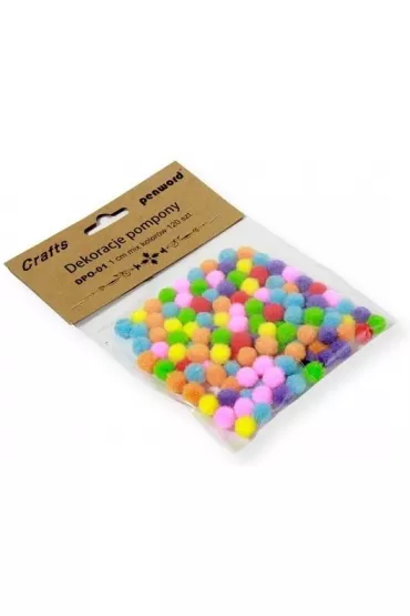 Penword Dekoracje pompony mix kolor�w 1cm