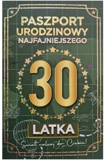 Yeku Karnet Urodziny 30 Nowy paszport m�skie