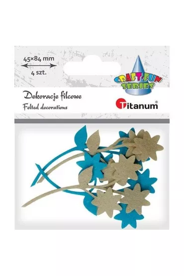 Titanum Filcowe kwiatki z ga��zk� mix 4 szt.