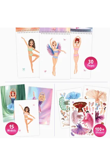 Kreatywna ksi��eczka z naklejkami Sticker Dress Up Ballet A002646 Stnux