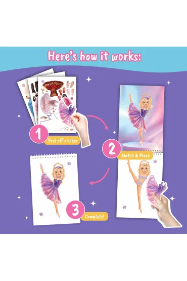 Kreatywna ksi��eczka z naklejkami Sticker Dress Up Ballet A002646 Stnux