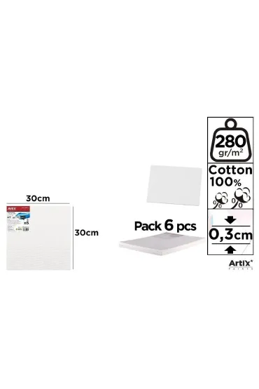 Artix Tablica malarska 30x30x0,3cm 280G/m2 (6 szt)