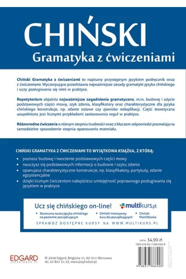 EDGARD. Chi�ski. Gramatyka z �wiczeniami dla pocz�tkuj�cych i �rednio zaawansowanych - Katarzyna Kocyba