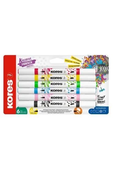 Tombow Markery akrylowe Kreative dwustronne 6 szt