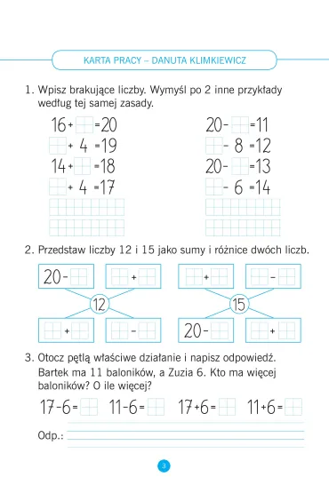 Matematyka. Karty pracy do �wicze� w domu i w szkole. Klasa 2 - Danuta Klimkiewicz