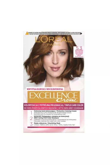 LOreal Paris Excellence Creme farba do w�os�w 5.3 Jasny Z�ocisty Br�z