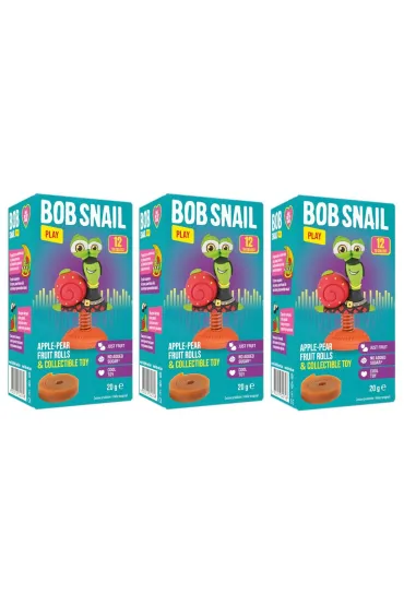 Bob Snail Przek�ska owocowa jab�ko-gruszka + zabawka Zestaw 3 x 20 g