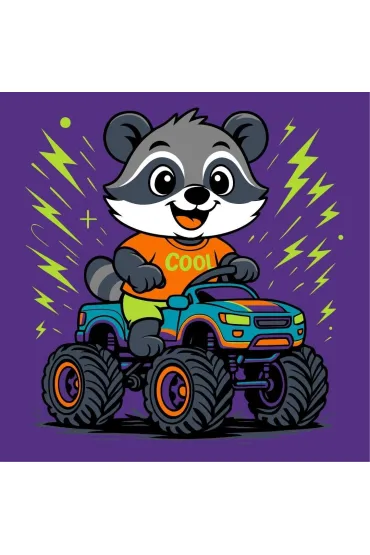 Malowanie po numerach - Szop w samochodzie Kids Ideyka