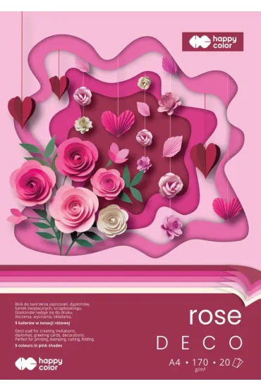 BLOK KREAT A4/20K 170G DECO ROSE HAPPY COLOR