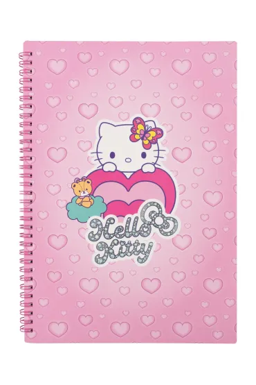 Patio Ko�obrulion A4 100k.w kratk� metalowa spirala Hello Kitty pink wz�r 2