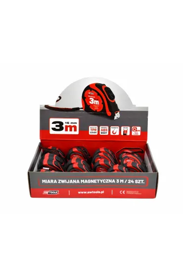 Awtools Miara zwijana magnetyczna 3m x 16mm abs tpr 1-auto stop
