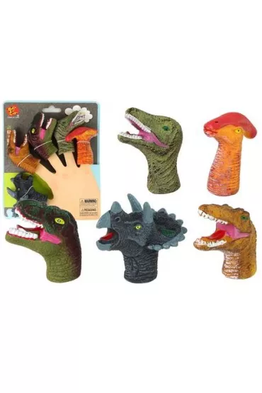 Pacynki na palce dinozaury kolorowe 5 szt