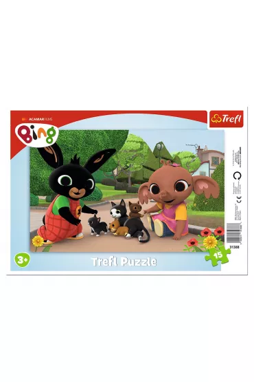 Puzzle ramkowe 15 el. Zabawy z kotkami Bing Trefl