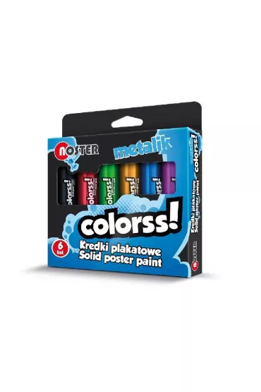 Noster Kredki plakatowe Metalik 6 kolor�w